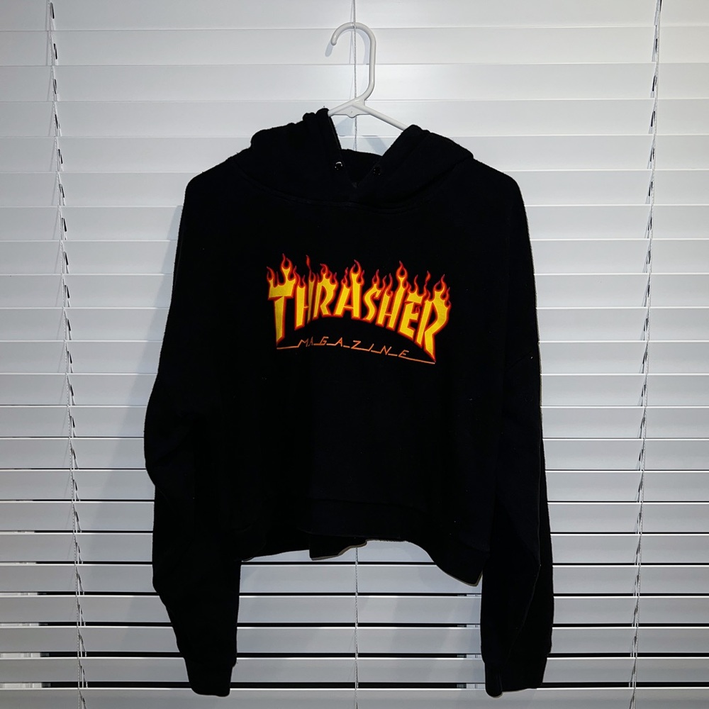 THRASHER CROPPED HOODIE